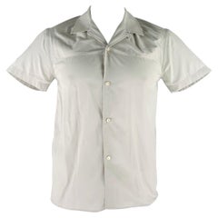 MARC JACOBS, chemise à manches courtes en coton gris clair et bleu clair, taille 44