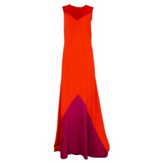 GIVENCHY Size 2 Red Purple Viscose Blend Sleeveless Gown Dress