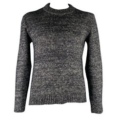 STEPHAN SCHNEIDER Größe XL Grau Schwarzer Pullover aus Baumwollmischung mit Rundhalsausschnitt aus Strick