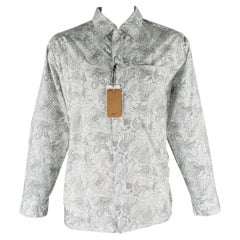 Chemise à manches longues A.P.C. en coton imprimé dragons blancs et noirs, taille L