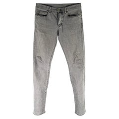SAINT LAURENT 2015 Size 30 Grey Cotton Blend Button Fly Jeans