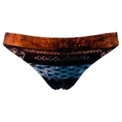 BALMAIN Size S Orange Blue Polyamide Blend Abstract Bottom Swimsuit