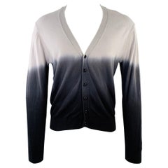 For Saks Fifth Avenue Taglia M Cardigan in cotone grigio antracite con scollo a V M.I.I.