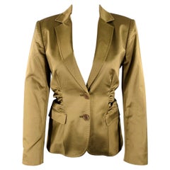ETRO Blazer croisé en coton mélangé olive taille 8