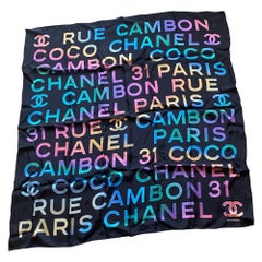 Foulard carrè Chanel Cambon neon