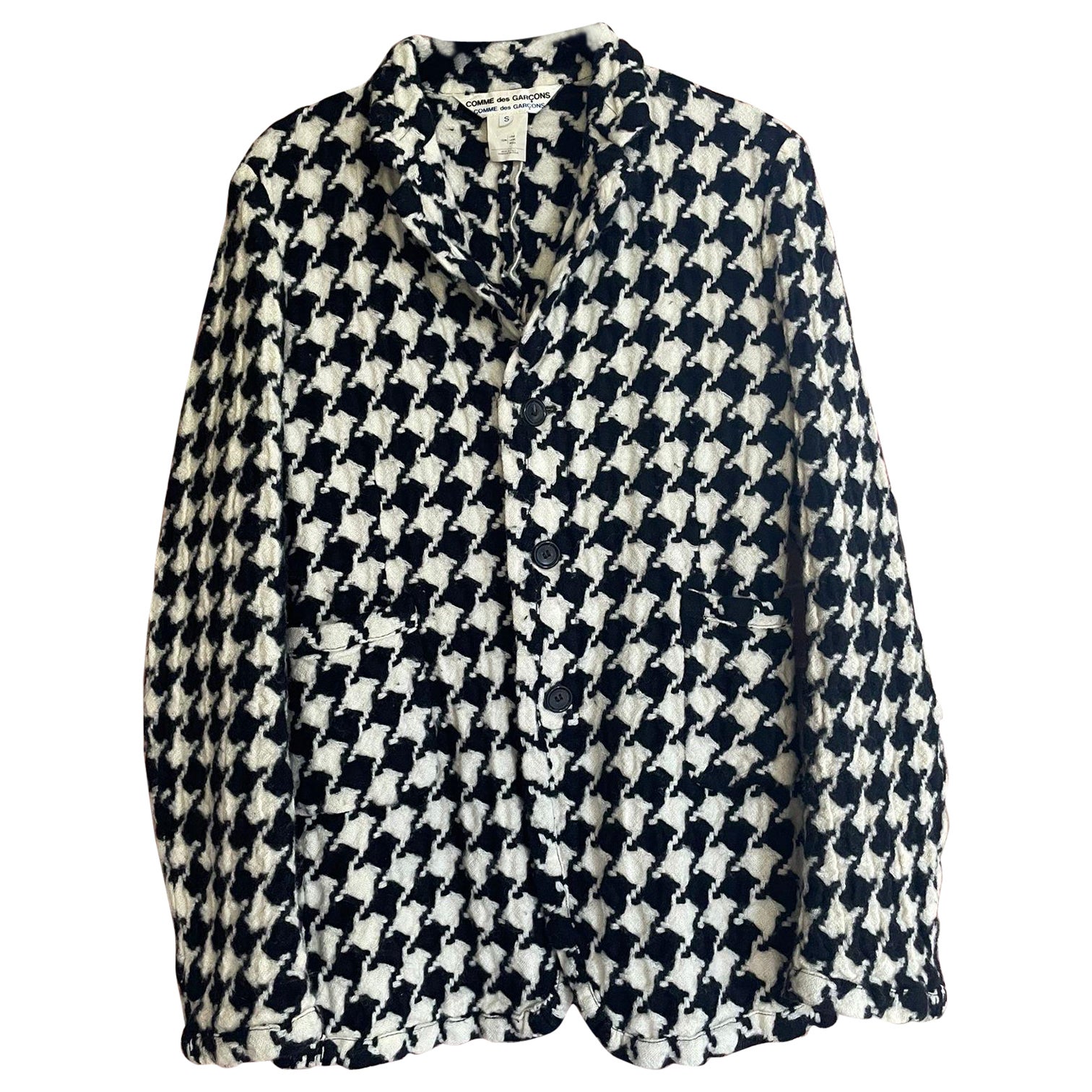 Giacca Comme Des Garçons con motivo pied de poule in bianco e nero