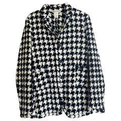 Chaqueta Comme des Garçons con estampado pied de poule en blanco y negro