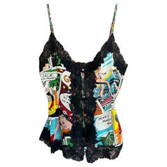 Dolce & Gabbana 90s/2000s top with pop art style comic strip pattern