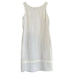 Vestido Versace blanco de algodón con detalles de seda