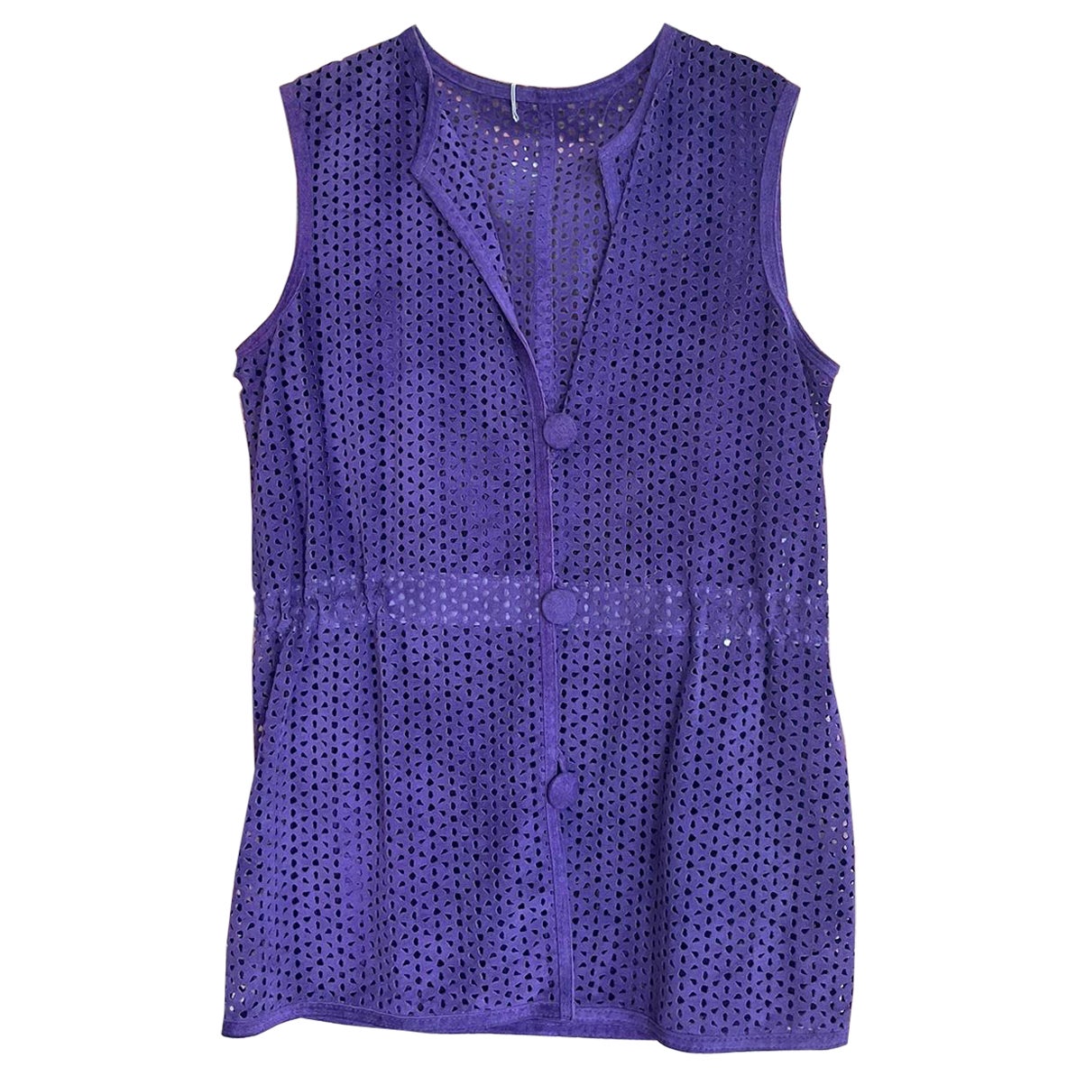Armani Collezioni purple suede waistcoat For Sale