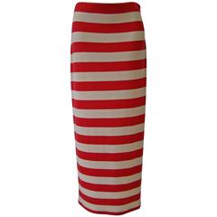 Istante By Gianni Versace Nautical Striped Skirt Fall 1993