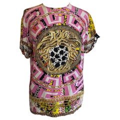 Blusa de seda estampada Versace