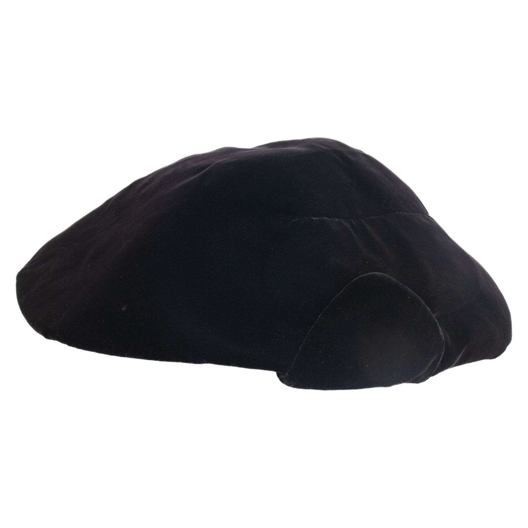 Paulette Large Black Silk Velvet Hat For Sale