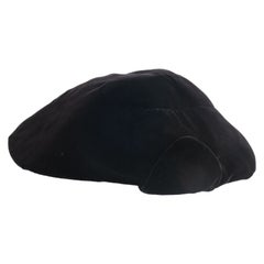 Vintage Paulette Large Black Silk Velvet Hat