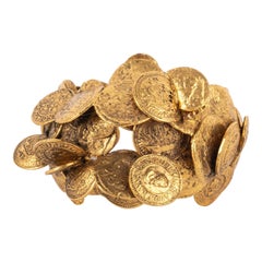 Vintage Golden Metal Coin Bracelet