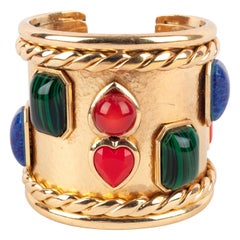 Vintage Christian Dior Bracelet with Colorful Cabochons