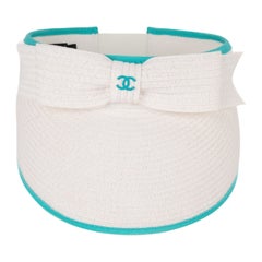 Chanel Opened White Cap with Sky-blue Edges, 2021