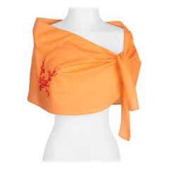 Gonna da spiaggia in cotone arancione di Christian Dior