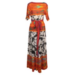 Lanvin Long Printed Cotton Veil Dress