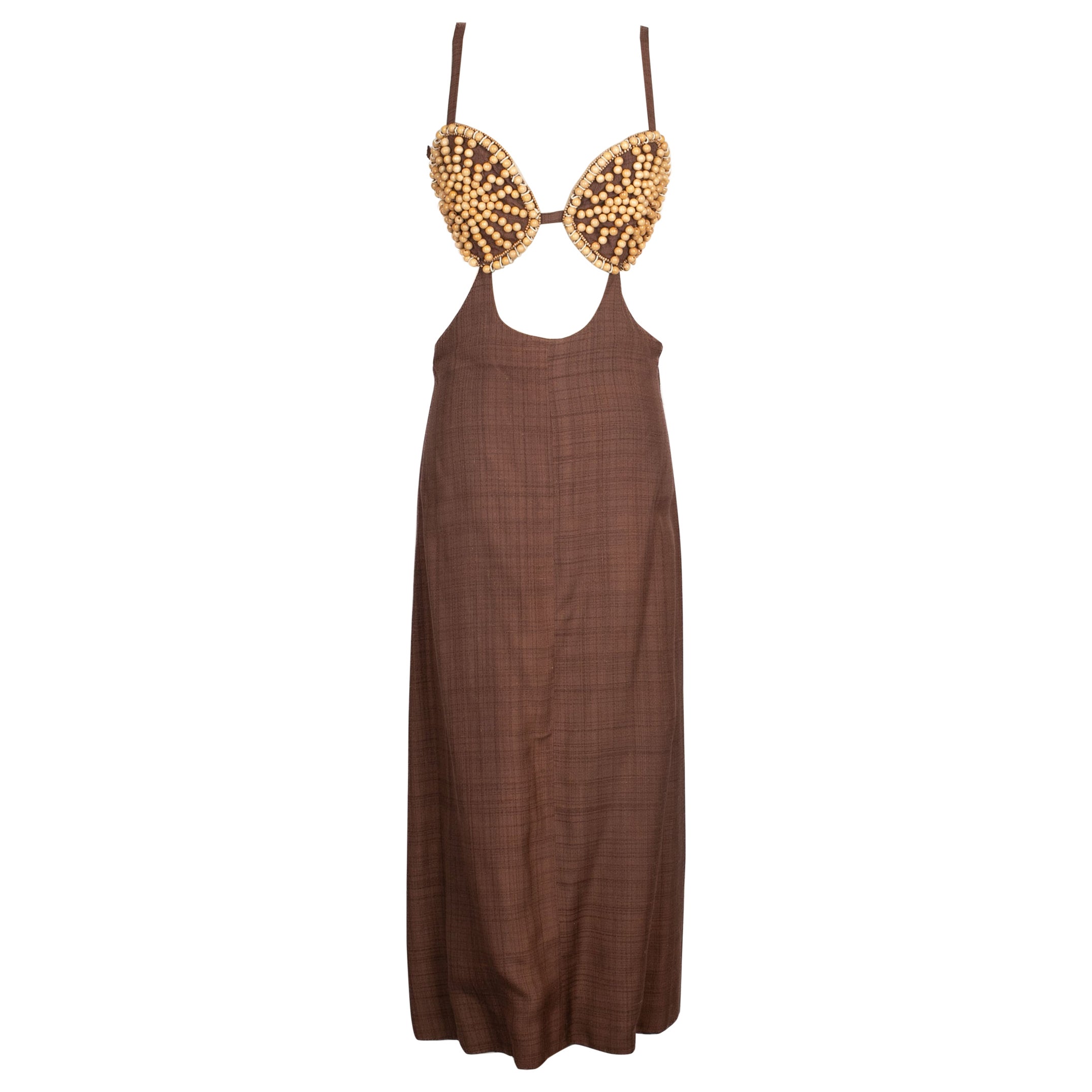 Luis Mari Brown Dress, 1960s For Sale