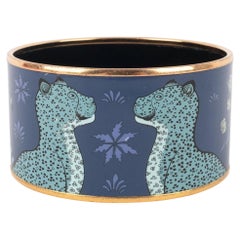 Hermès Bracelet with Animal Print in Blue Tones