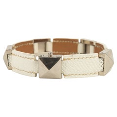 Hermès Médor Bracelet with White Leather Médor-Design