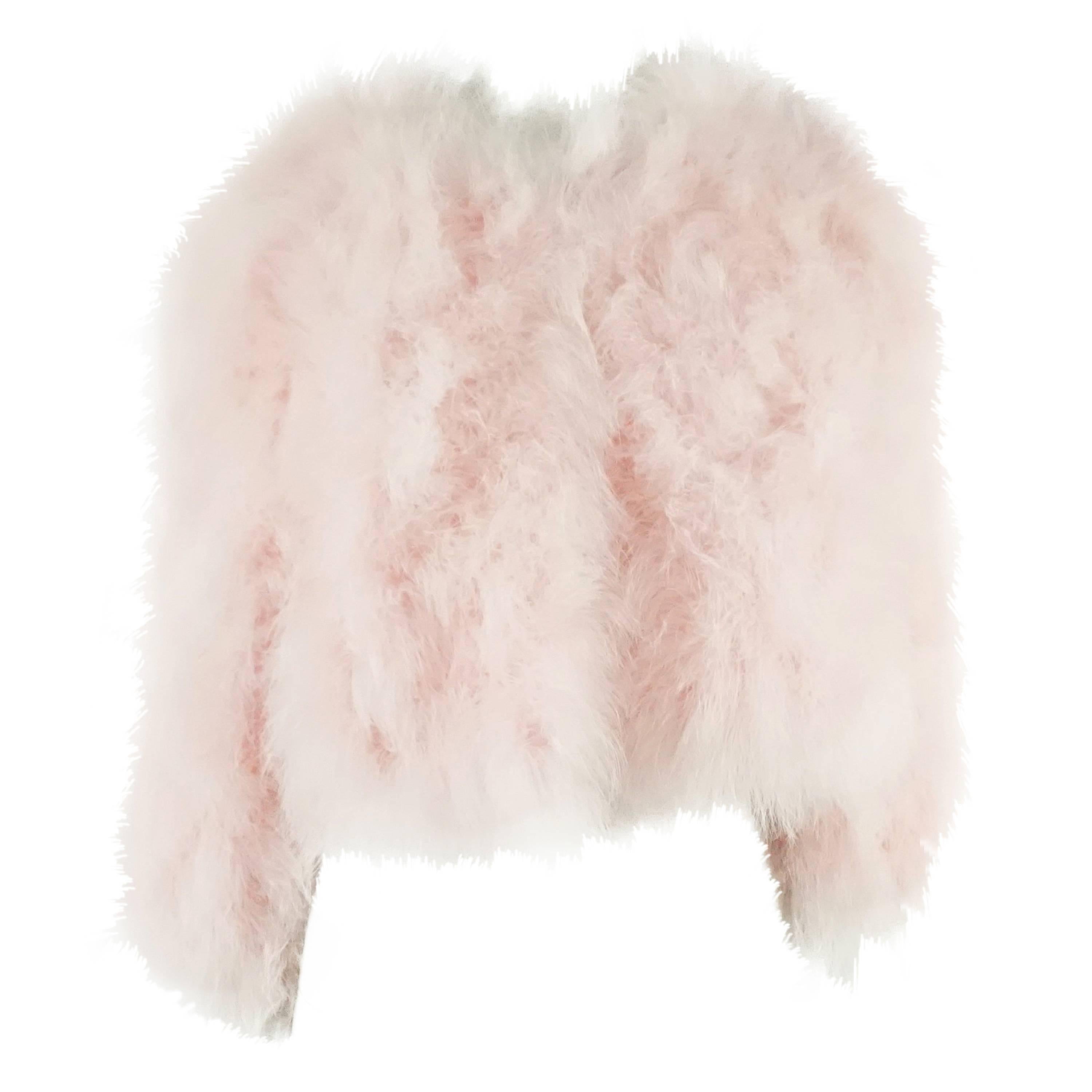Adrienne Landau Soft Pink Maribou Jacket - Small