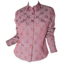 Used Christian Dior Logo Cowboy Shirt 