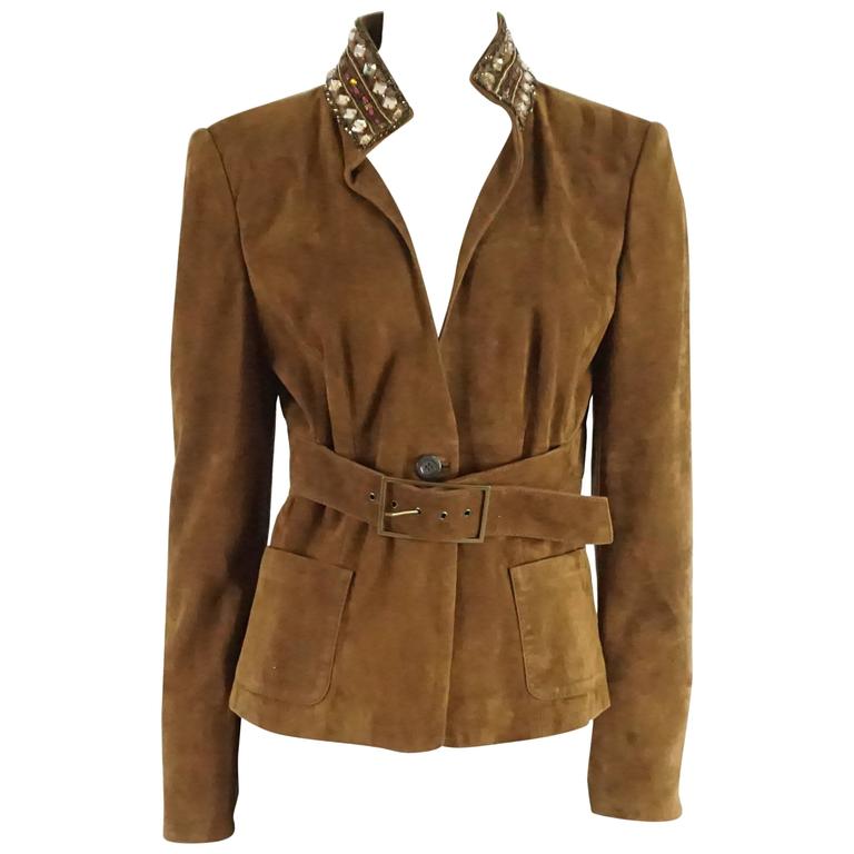 suede belted coat