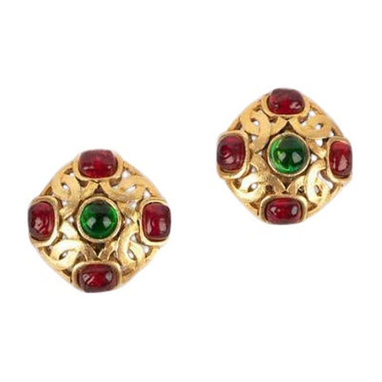 Chanel Golden Metal Openwork Earrings