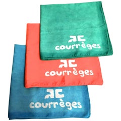 Rare Courreges Set of 3 Scarves - 100% Cotton - Late 1960's