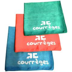 Rare Courreges Set of 3 Scarves - 100% Cotton - Late 1960's 2