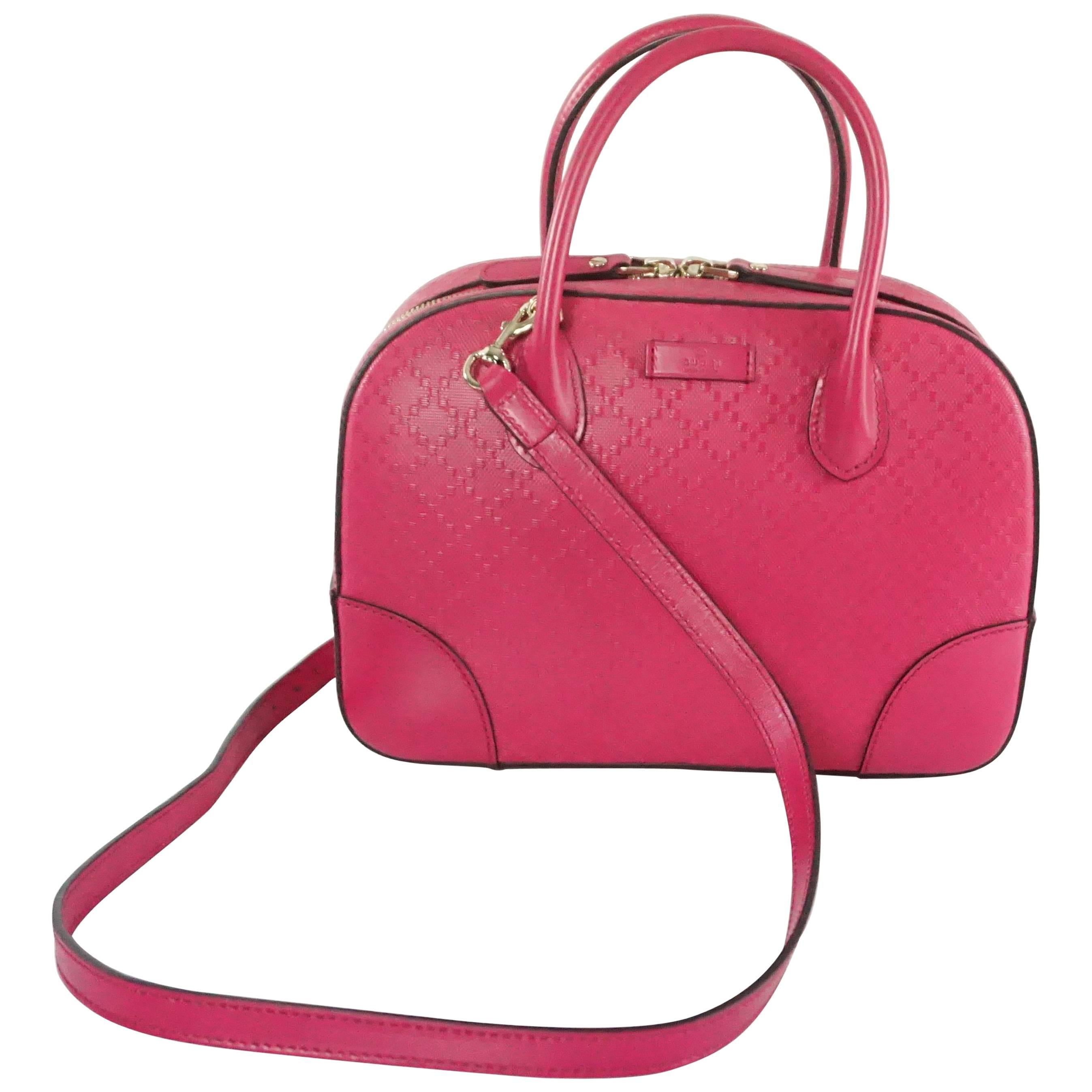 New Gucci Pink Diamante Top Handle Bag with Strap - 2015