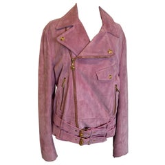 Versace man pink Biker Jacket