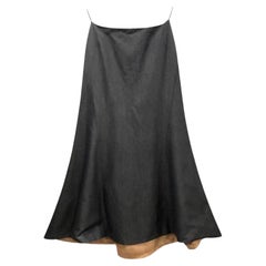 Vintage 1990s Gianni Versace Denim Fishtail Maxi Skirt