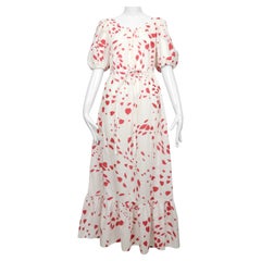 1970's YVES SAINT LAURENT lip and heart print lounge dress