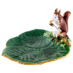 Rare Christian Dior French Hand-Painted Barbotine Squirrel Platte 3