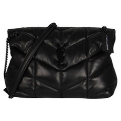 Saint Laurent NWT So Black Leather Medium Loulou Puffer Bag rt. $3550
