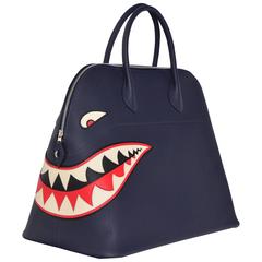 Hermes Limited Edition Shark Bolide 45 Handbag Bleu INDIGO UNISEX NEW 10