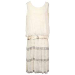 Creme Chiffon Shift Dress circa. 1930s