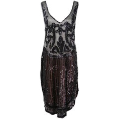 Antique Beaded Mesh Dress circa 1920s/1930s