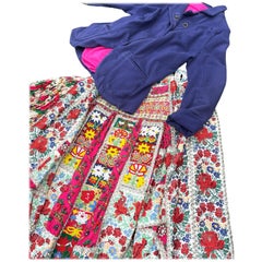 Traditional Hungarian wedding skirt with fully embroidered apron, circa 1960