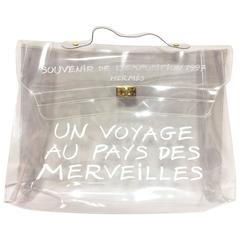 Vintage Hermes a rare transparent clear vinyl Kelly bag, Japan limited Edition.