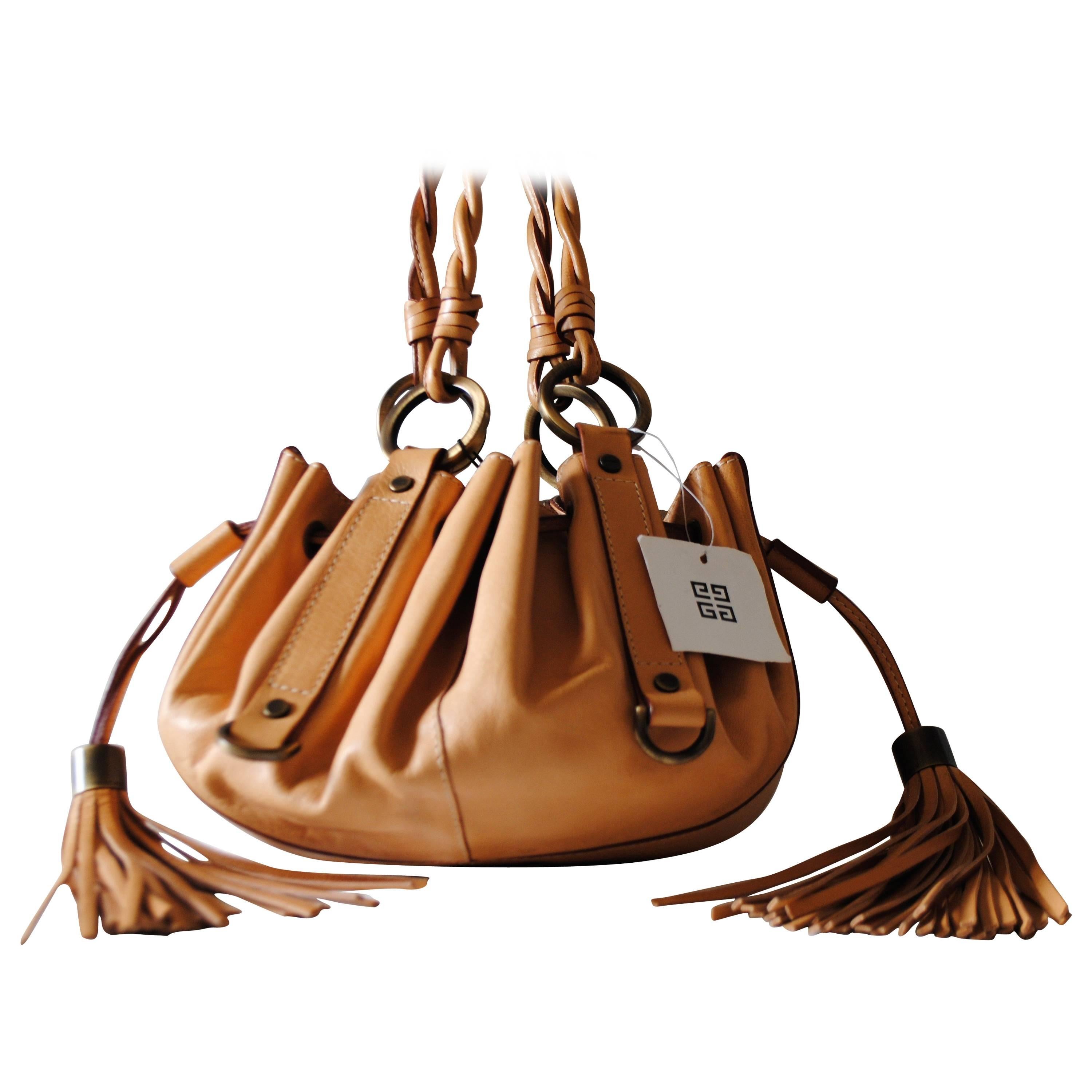Small Givenchy Nude Leather with Fringes Pumpkin Bag NWOT
