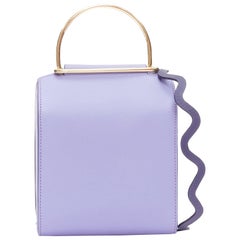 ROKSANDA 2017 Besa purple leather gold handle structured crossbody bag