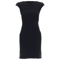 GARETH PUGH schwarz gepolstert CAP Ärmel getäfelt Etuikleid IT38 XS