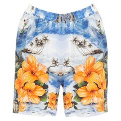 STELLA MCCARTNEY orange flower Hawaiian surfer print silk boxer shorts pant IT36