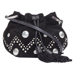 ISABEL MARANT Bolso Kylio de ante negro con tachuelas plateadas