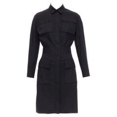 BOTTEGA VENETA vestido de algodón negro con bolsillos multiusos y botones IT38 XS