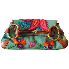 Retro Gucci by Tom Ford Embroided horsebit bag